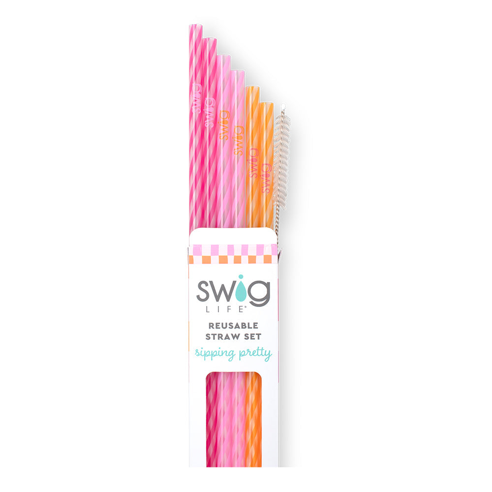 Sherbet Stripe Reusable Straws